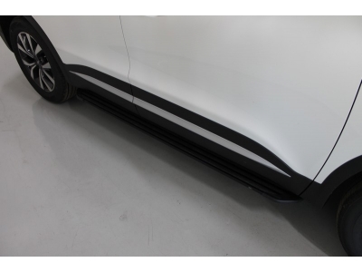 Пороги алюминиевые Slim Line Black ТСС для Chery Tiggo 7 Pro 2020-2023