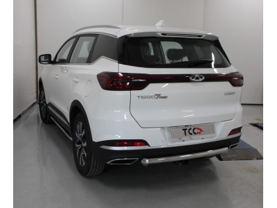 Защита заднего бампера 60 мм ТСС для Chery Tiggo 7 Pro 2020-н.в. (только для авто с передним приводом)