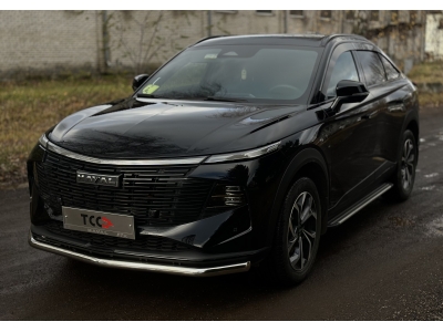 Пороги алюминиевые ''Slim line Silver'' 1720 мм для Haval F7X (2.0L 4WD) 2025-н.в.