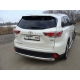 Защита заднего бампера овальная 75х42 мм ТСС для Toyota Highlander 2014-2016