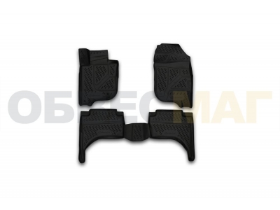 Коврики 3D в салон полиуретан 4 штуки Element для Mitsubishi L200 2015-2021 CARMIT00001