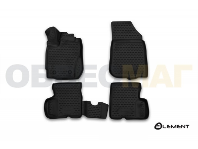 Коврики 3D в салон полиуретан 4 штуки Element для Nissan Terrano 2016-2021