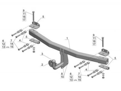 Фаркоп Avtos для Porshe Cayenne 2003-2010