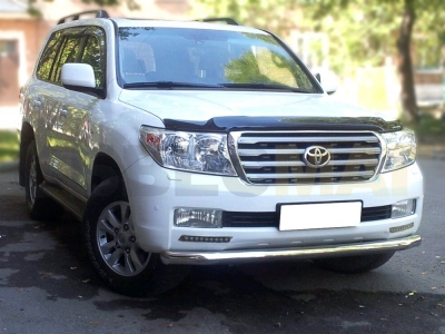 Защита переднего бампера 76 мм с подгибами для Toyota Land Cruiser 200 2013-2015