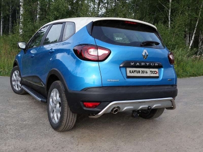 Защита заднего бампера 42 мм ТСС для Renault Kaptur 2016-2021