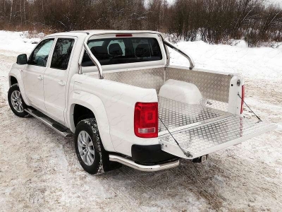 Защита задняя уголки 76 мм ТСС для Volkswagen Amarok 2016-2021