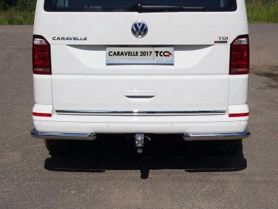 Защита задняя уголки 60 мм ТСС для Volkswagen Caravelle T6 2015-2021