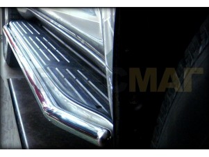 Защита штатного порога 43 мм в торец порога для Toyota Land Cruiser Prado 150 № LCPR17_2.1