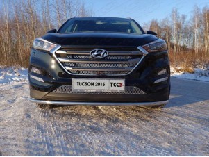 Защита переднего бампера 42 мм для Hyundai Tucson № HYUNTUC15-28